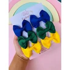 Kit com 6 laços P para cabelo infantil cores variadas