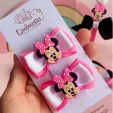 parzinho de laços tiara arco gigole Minnie laços pequenos
