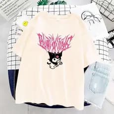 Camiseta Streetwear Kuromi Anime Unissex 100% Algodão Envio Imediato