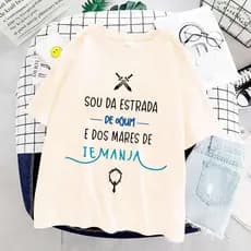 Camiseta Sou Da Estrada De Ogum E Dos Mares De Iemanjá Orixas Umbanda Candomble Unissex