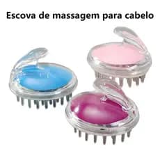 Escova de Cabelo Massageadora Capilar de Silicone para Banho Limpeza Profunda e Estímulo ao Crescimento