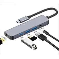HUB 7 em 1 Tipo C USB HDTV 4K 30Hz Vídeo USB 3.0 USB 2.0 SD TF Cartão Slot Leitor de Dados USB-C AJ-N17