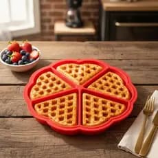 Forma de Silicone para Waffle 5 Divisórias Antiaderente Reutilizável Sortida Facil de Limpar Uso Diário