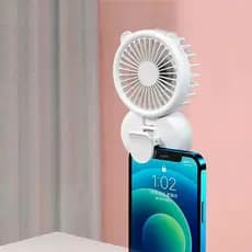 Mini Ventilador Usb Potente Ring Light Led Iluminado Portáti