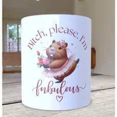 Caneca Capivara 'Bitch, please I'm fabulous', caneca personalizada, caneca cerâmica, caneca divertida
