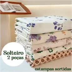 Kit Jogo de Lençol Solteiro 2 Peças Estampado 1,88m x 0,88m x 0,20m de Altura - MEGA OFERTA!!!