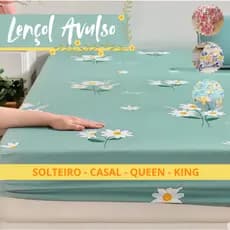Lençol Avulso Estampado com Elástico - Solteiro / Casal / Queen / King