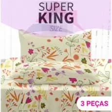 Kit Jogo de Lençol Cama Box King Size 3 Peças Premium LUXO 1,93m x 2,03m x 0,30cm Estampas Sortidas