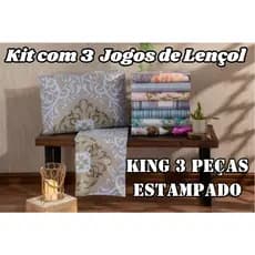 Kit 3 Jogos de Lençol Cama Box King 3 Peças Estampas Sortidas LINDAS ESTAMPAS EM ALTA - PROMOÇÃO!