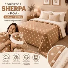 Coberdrom Sherpa Dupla Face Queen – Manta Soft + Forro Sherpa Peludo – 2,40 x 2,20m