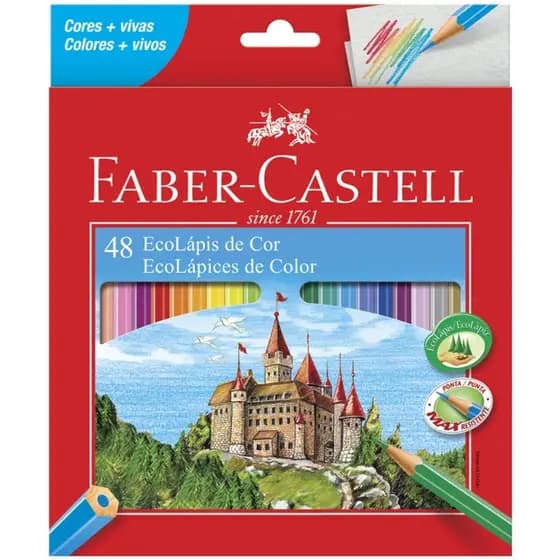 Lápis de cor 48 e 24 cores Faber-Castell - Volta ás aulas 2026