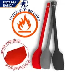 Espátula Silicone Cabo Longo Linha Prpssional Maciço Resistente Raspar Mexer Misturar Chef
