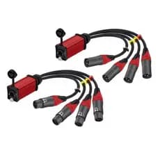 ULTIMA UNIDADE Kit chicote Extensor de Áudio XLR via Cabo de Rede RJ45 – 4 Canais (Transmissor + Receptor) JÁ NO BRASIL