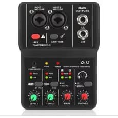 Interface de Áudio Teyun Q12 USB – Mixer Compacto para Gravação e Streaming