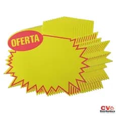 Placa De Oferta Splash Micro Promoção Anúncio Aviso Chamativo Colorido Pacote Com 100 Unidades