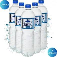 Fardo 6 Unidades Agua Mineral Natural Garrafa Cristal 1,5 Litros