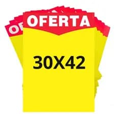 Placa De Oferta 30x42cm Pacote Kit 50 Unidades Preços e Ofertas