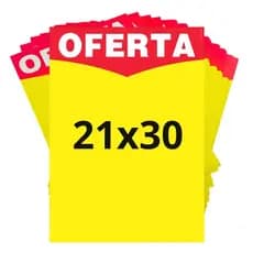 Pc Placa De Oferta 100 Unidades 21x30cm Promoção Aviso Chamativo Colorido Desconto
