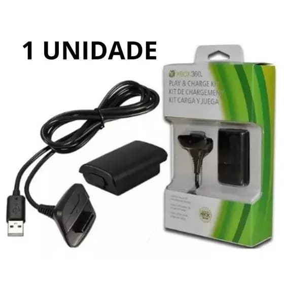 Kit Bateria + Cabo Xbox 360 Carregador Controle Envio Rápido