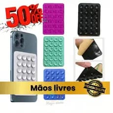 Suporte ventosa de silicone p/ capa celular c alta fixação segurança máxima ideal para gravar vídeos