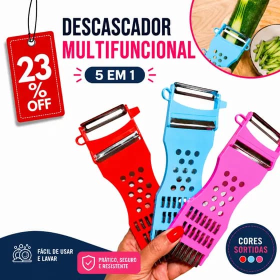 Ralador Descascador 5 em 1 Multifuncional Fatiador Legume Cozinha Aço Premium Alta Qualidade pratico