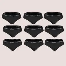 Kit Com 9 Cueca Slip Liberdade de Movimento Zorba Com Conforto Natural e Elástico Clássico