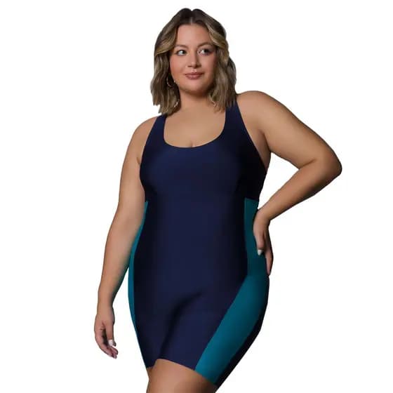 Maio Plus Size Feminino Modelo Classico Macaquinho Feminino Basico Natacao Selene Original