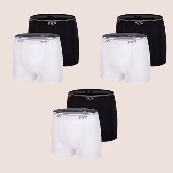 Kit 6 com Cuecas Boxer Em Algodão Trifil Confortável Para o Dia a Dia