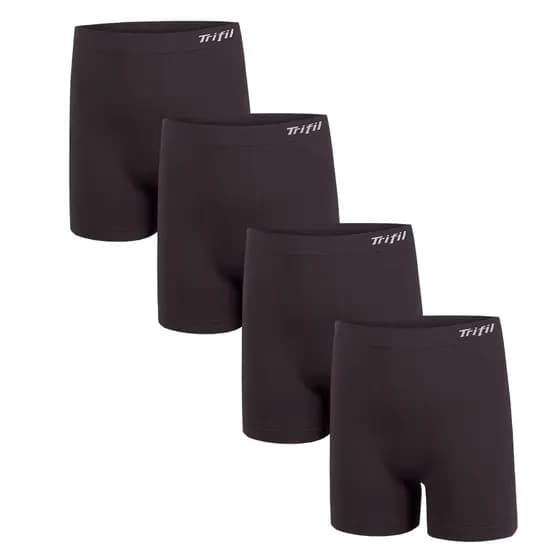 Kit 4 Cuecas Box Masculina Sem Costura De Microfibra Trifil Lisa Basica Toque Macio Plus Size