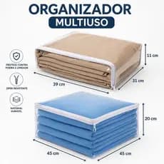 Kit 6 Saco Organizador Cobertor Casaco Guarda Roupa Anti-Poeira Anti-Umidade Multiuso