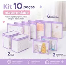 Kit 10 Peças Maternidade – 6 Saquinhos Organizadores + 4 Porta Fralda/Remédio Necessaire