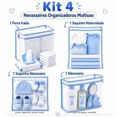 Kit 4 Necessaire Bolsa Organizador Maternidade Necessaires Multiuso