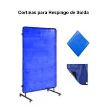 Lona Cortina para Respingo De Solda Não Propaga Chama 1,78x1,22 M AZUL/PRETO