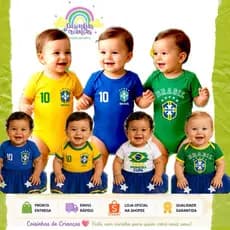 Body bebê estampa temática Brasil mesversário bori