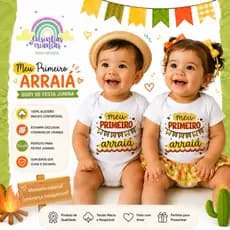 Body bebê festa junina meu primeiro arraiá bori mesversário temático caipira arraial julino