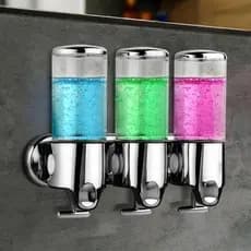 Dispenser Manual Sabonete Líquido Shampoo Suporte Parede Banheiro Cozinha Detergente Porta Pratico