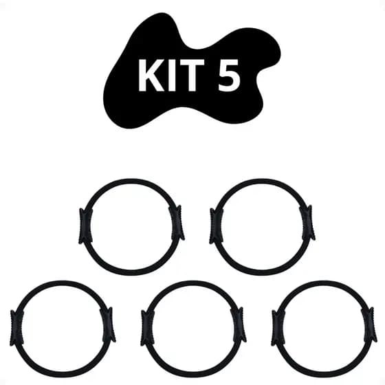 Kit 5 Anel Yoga Pilates Ginástica Tonificador Arco Flexível Circulo Fisioterapia Exercício Magic