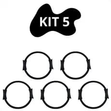 Kit 5 Anel Yoga Pilates Ginástica Tonificador Arco Flexível Circulo Fisioterapia Exercício Magic