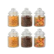 Conjunto 6 Potes Vidro Hermético 300ml Class Home