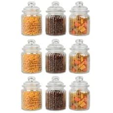 Conjunto 9 Potes Vidro Hermético 300ml Class Home