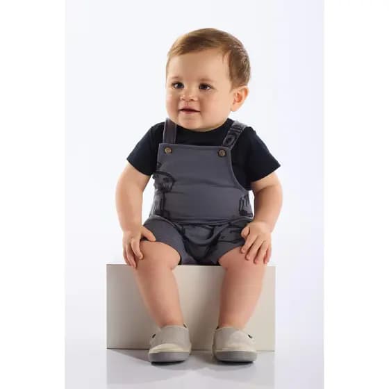 Conjunto Jardineira e Body para Bebê Up Baby