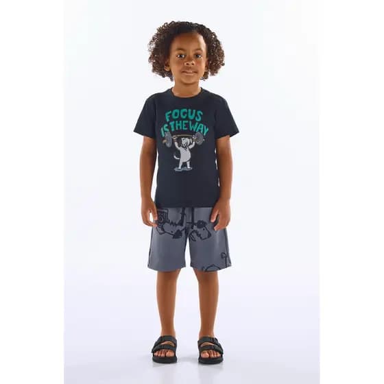 Conjunto Infantil Camiseta e Bermuda Up Baby