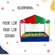 Piscina de Bolinhas Bebe 1,5x1,5 Colorida Crianca Playground