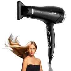 SECADOR DE CABELO MONDIAL SCN-04 BLACK CHROME BLACK