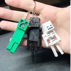 Kit 3 Chaveiros Gamer - Creeper, Enderman e Esqueleto