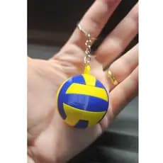 Chaveiro Bola de Vôlei | Voleibol Azul e Amarelo | Presente Esportivo | Volei | Chaveiro | bola | Liga Volei | campoenat