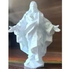 Jesus | estátua geométrica | altar | fé | Quaresma | low poly