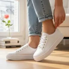 Tênis Feminino Casual Branco Básico Sapatenis Confortável Macio Estiloso Tendencia