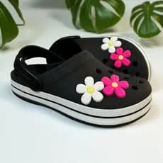 Babuche Adulto Feminino Injetado Flor Lateral Confortável Macio Sandália Moderna Infantil