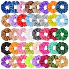 KIT 250 UNI DE XUXINHA DE CETIM "SCRUNCHIE " ANTI-FRIZZ, DIVERSAS CORES,PERFEITA PARA TODOS OS CABELOS